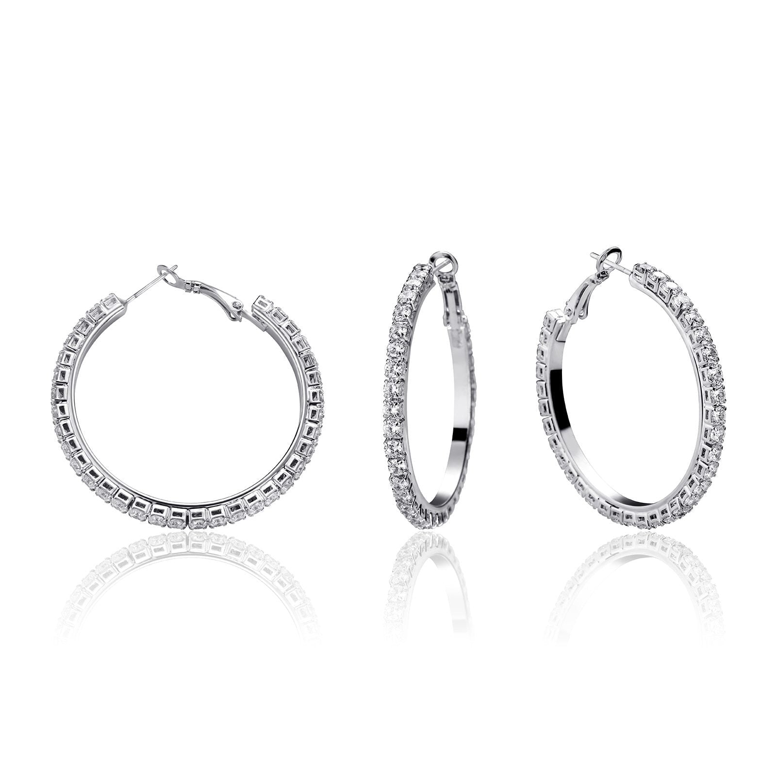 Tennis Hoop Earrings 14K - ICECI