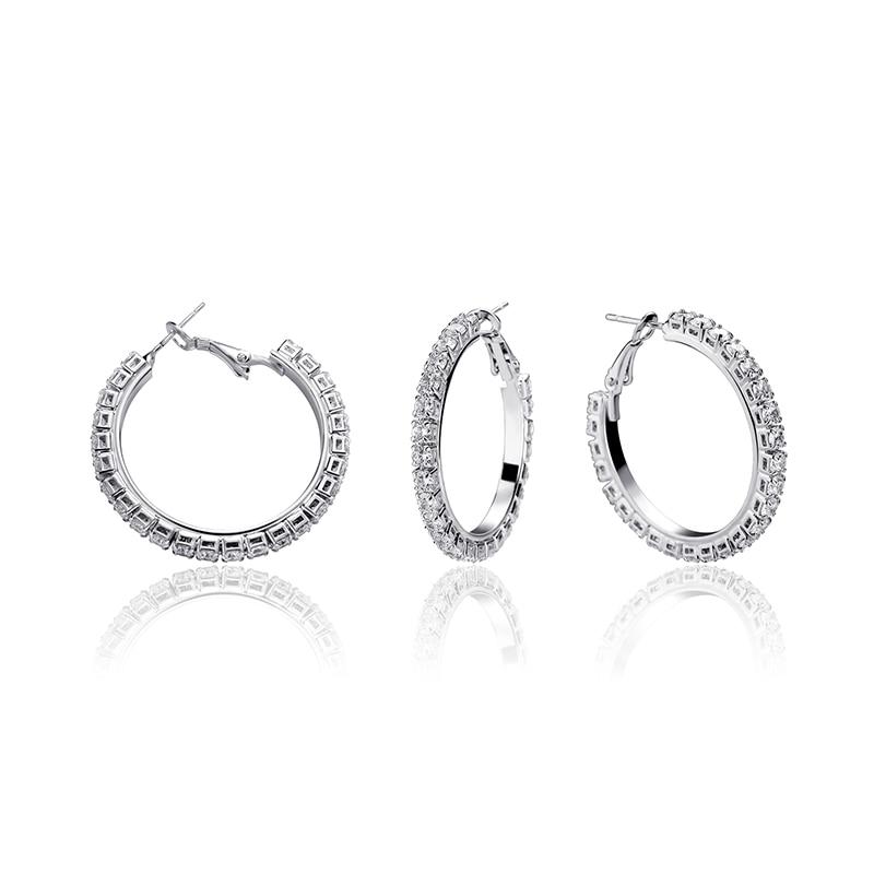 Tennis Hoop Earrings 14K - ICECI