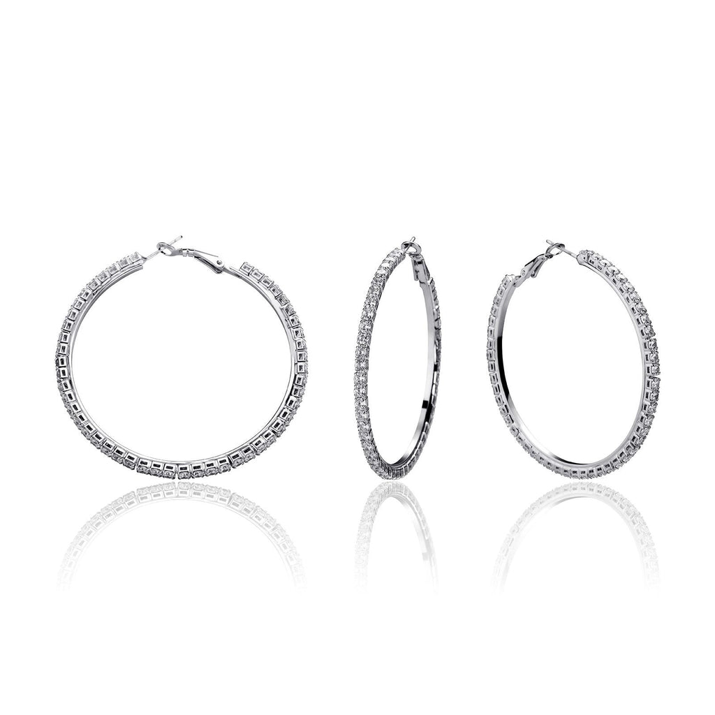 Tennis Hoop Earrings 14K - ICECI