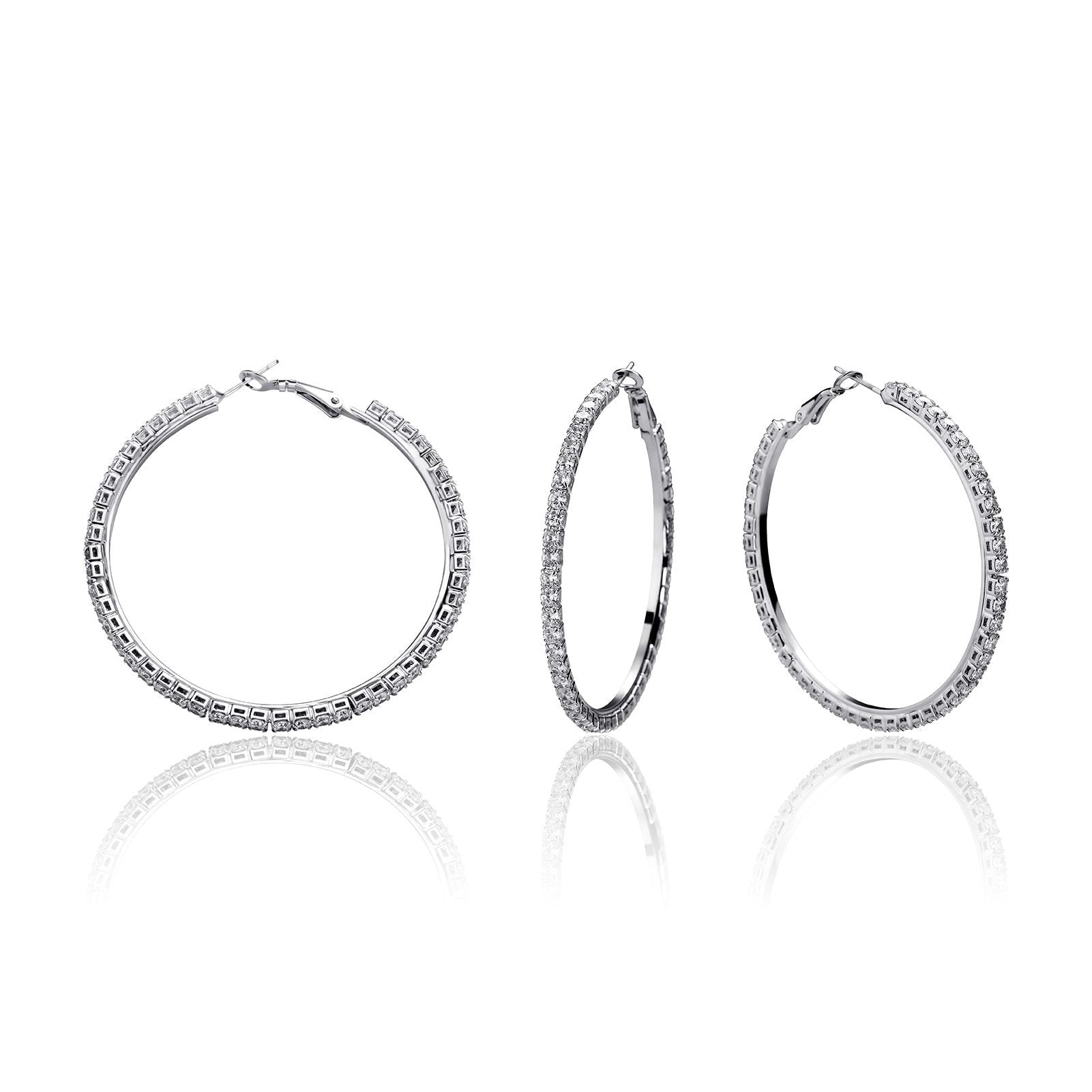 Tennis Hoop Earrings 14K - ICECI
