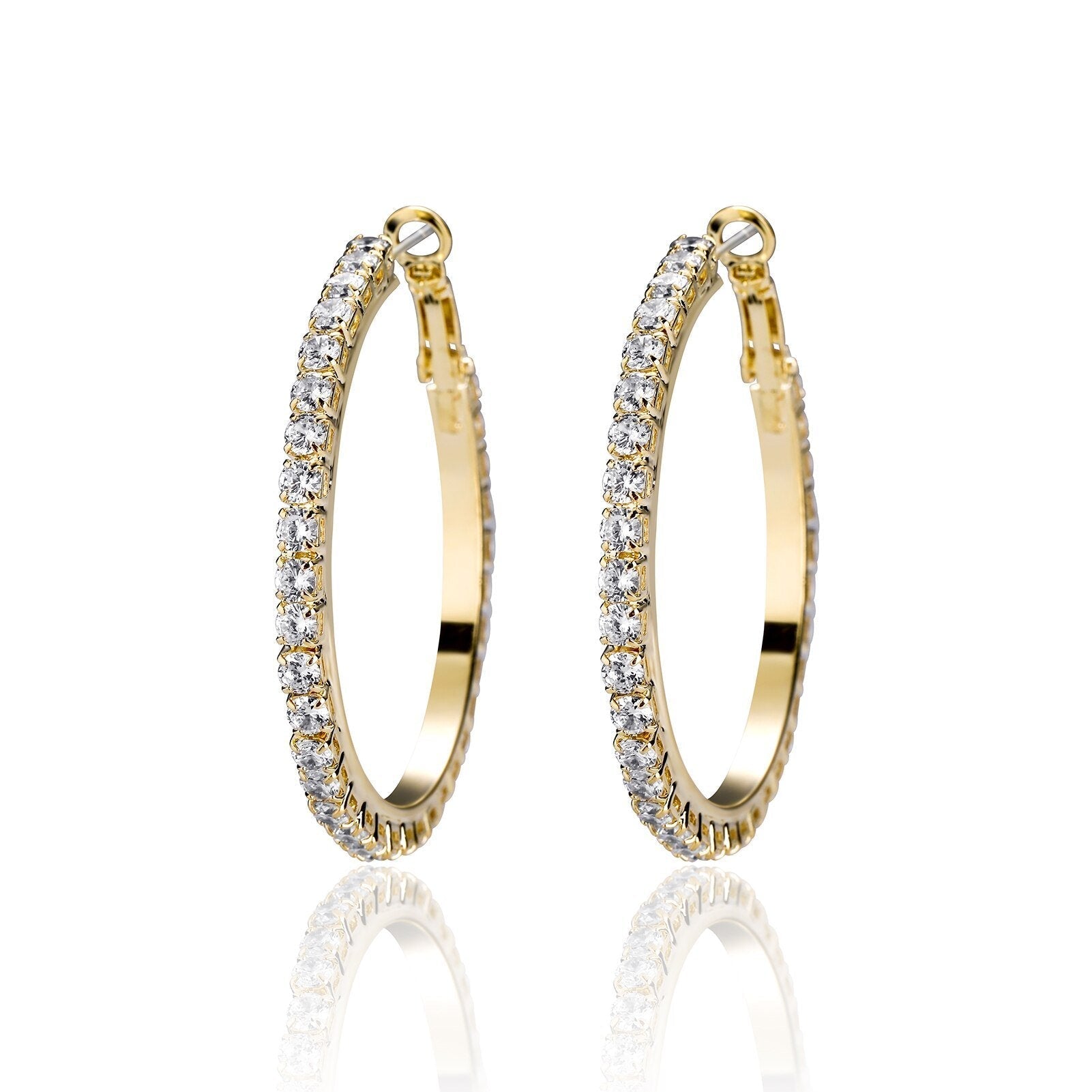 Tennis Hoop Earrings 14K - ICECI