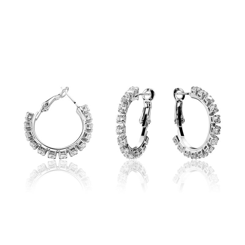 Tennis Hoop Earrings 14K - ICECI