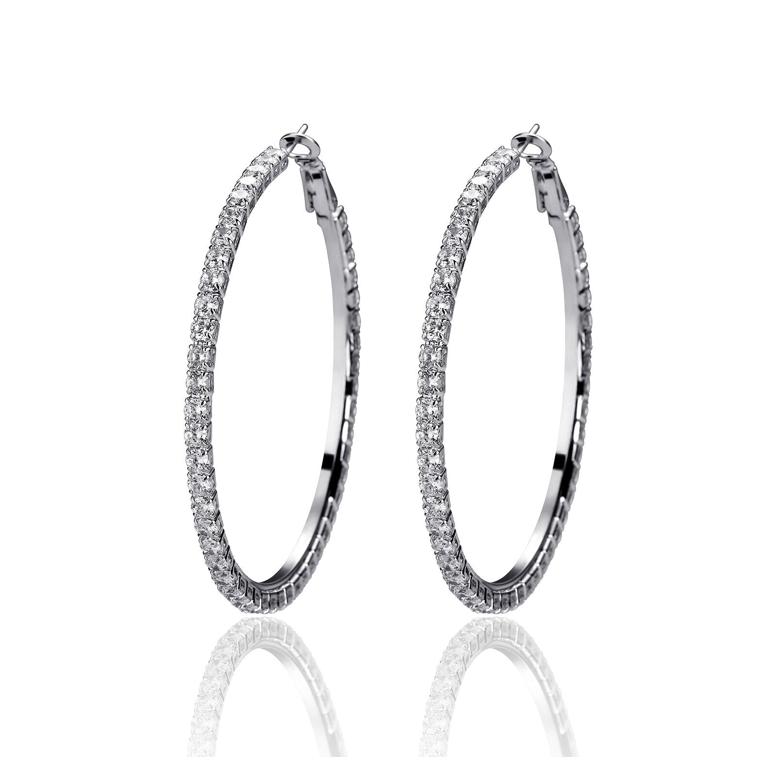 Tennis Hoop Earrings 14K - ICECI