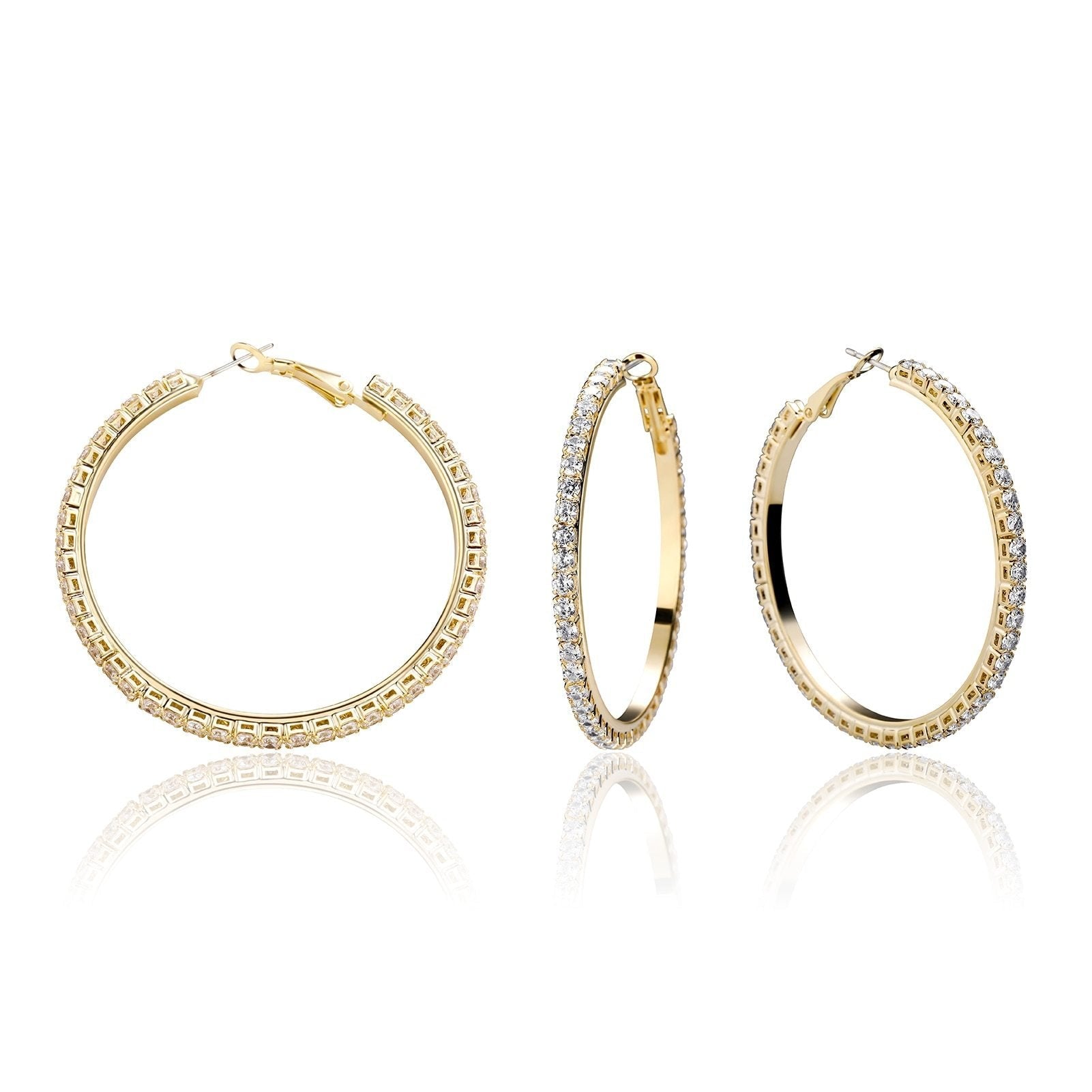 Tennis Hoop Earrings 14K - ICECI