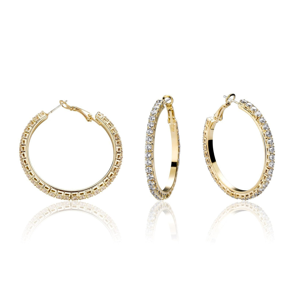 Tennis Hoop Earrings 14K - ICECI