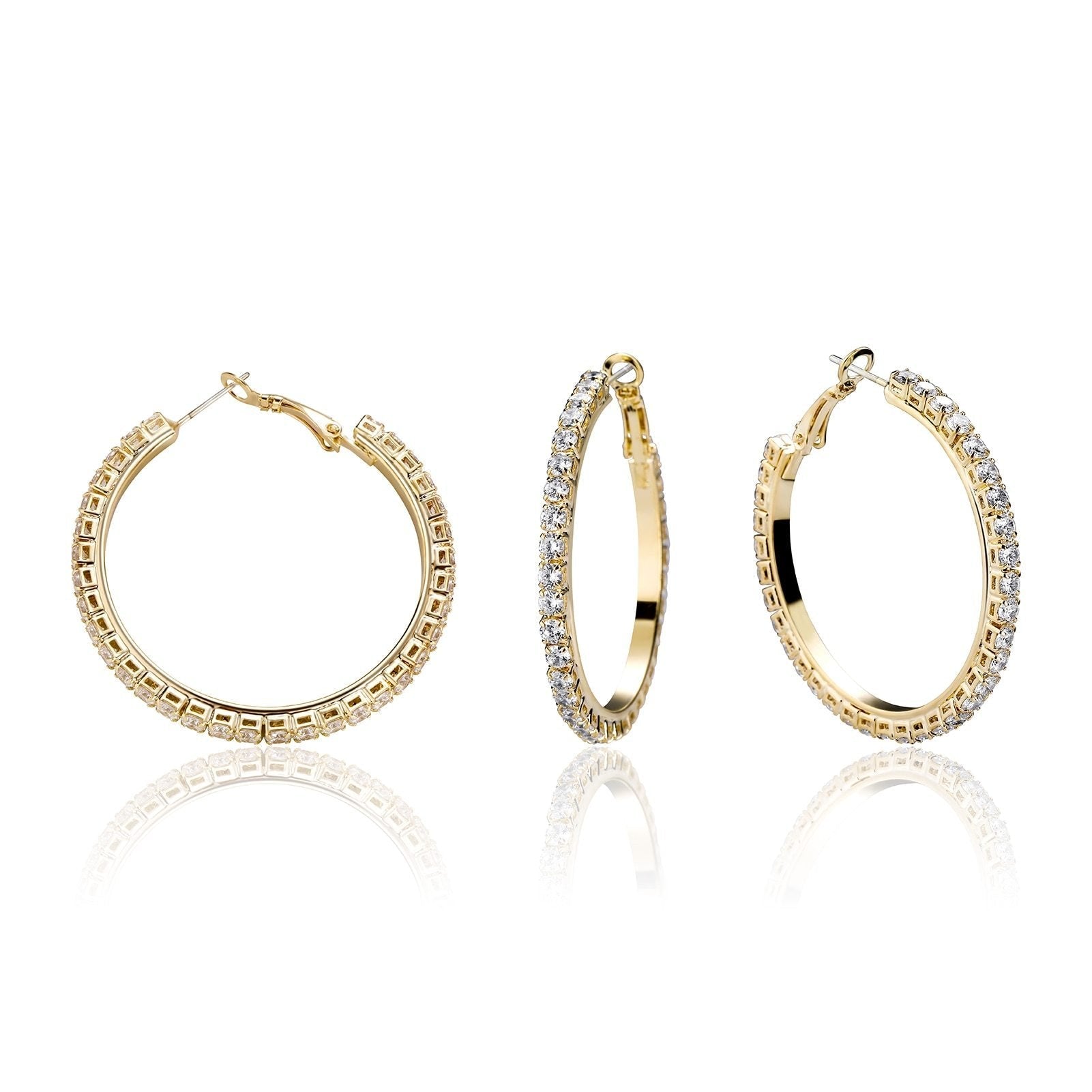 Tennis Hoop Earrings 14K - ICECI