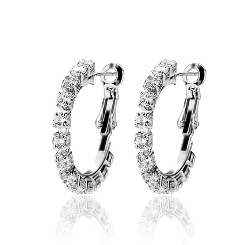 Tennis Hoop Earrings 14K - ICECI
