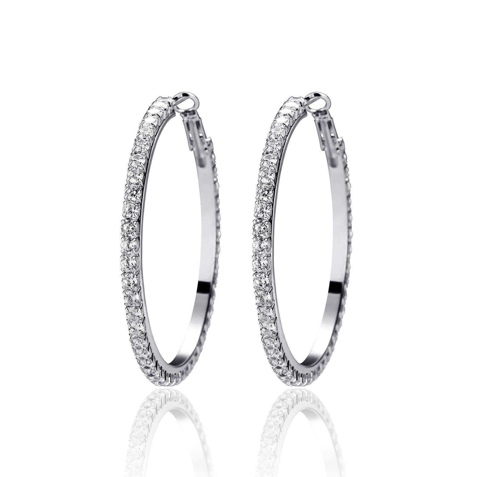 Tennis Hoop Earrings 14K - ICECI