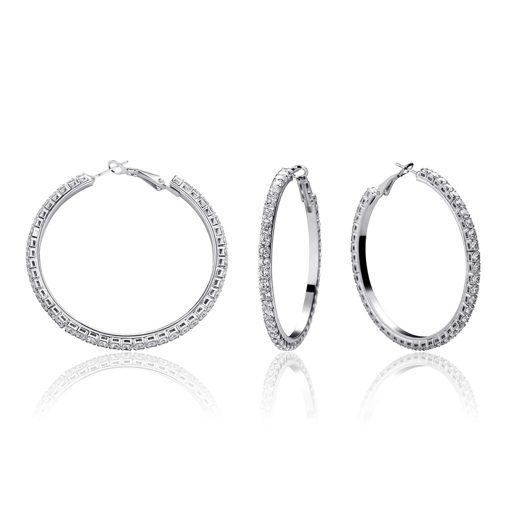 Tennis Hoop Earrings 14K - ICECI