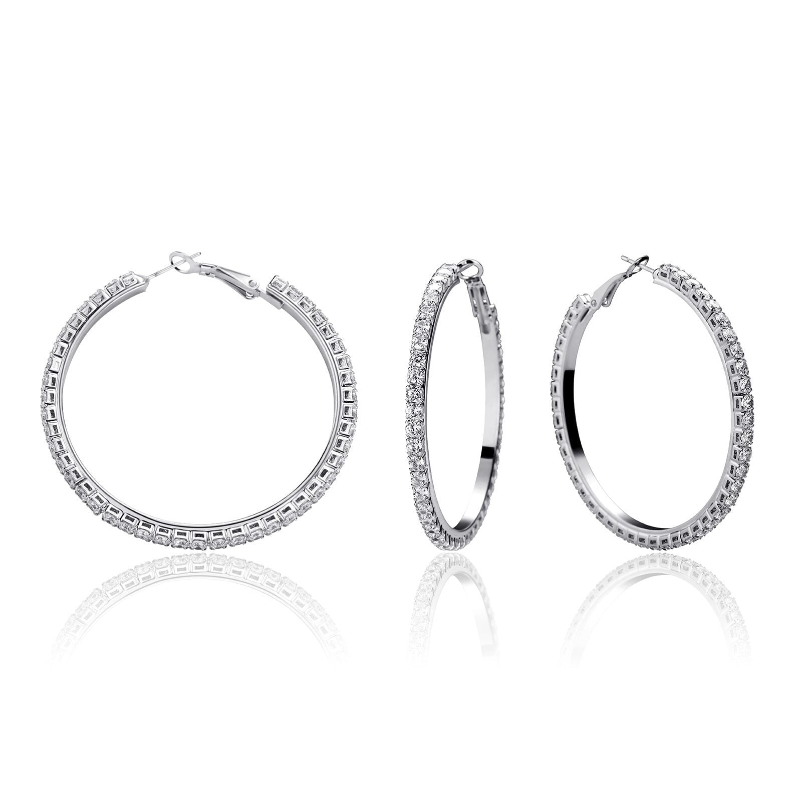 Tennis Hoop Earrings 14K - ICECI