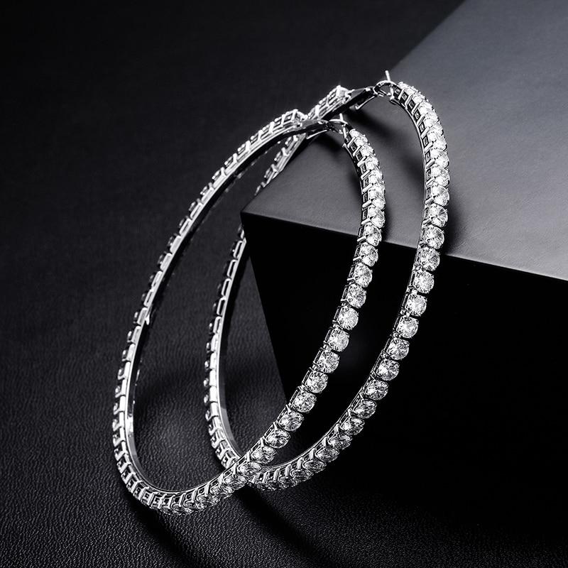 Tennis Hoop Earrings 14K - ICECI