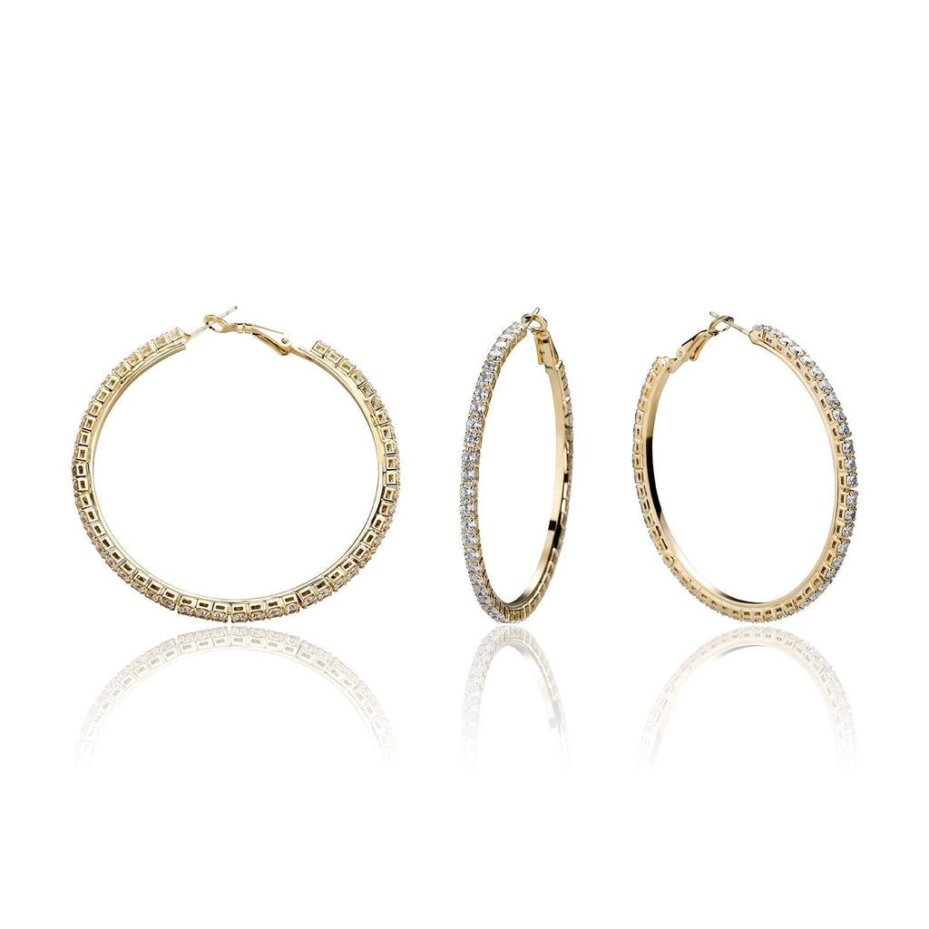 Tennis Hoop Earrings 14K - ICECI