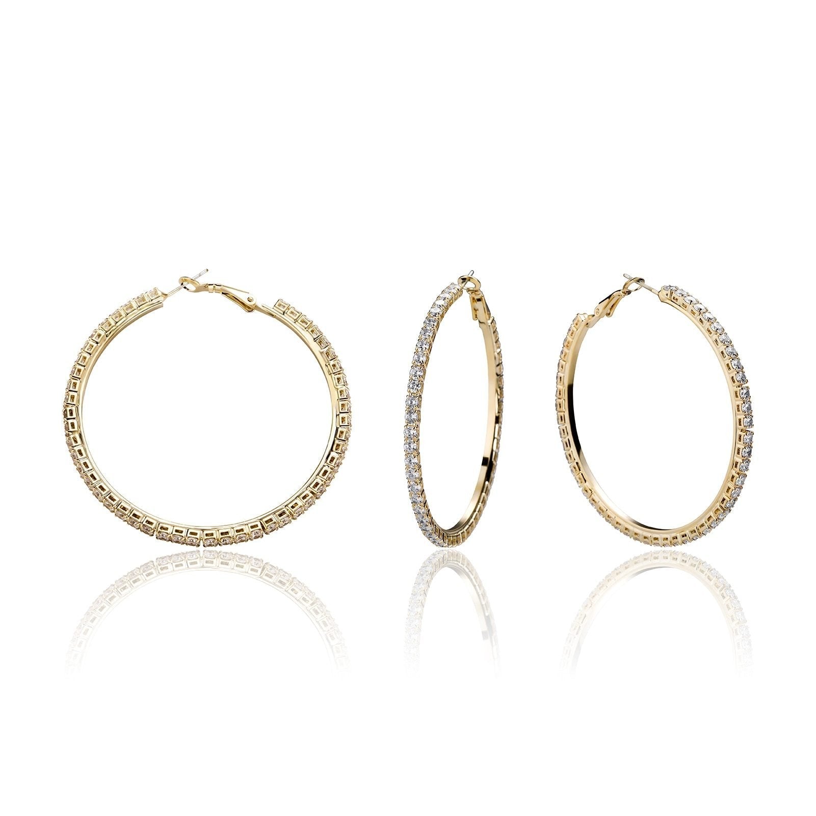 Tennis Hoop Earrings 14K - ICECI