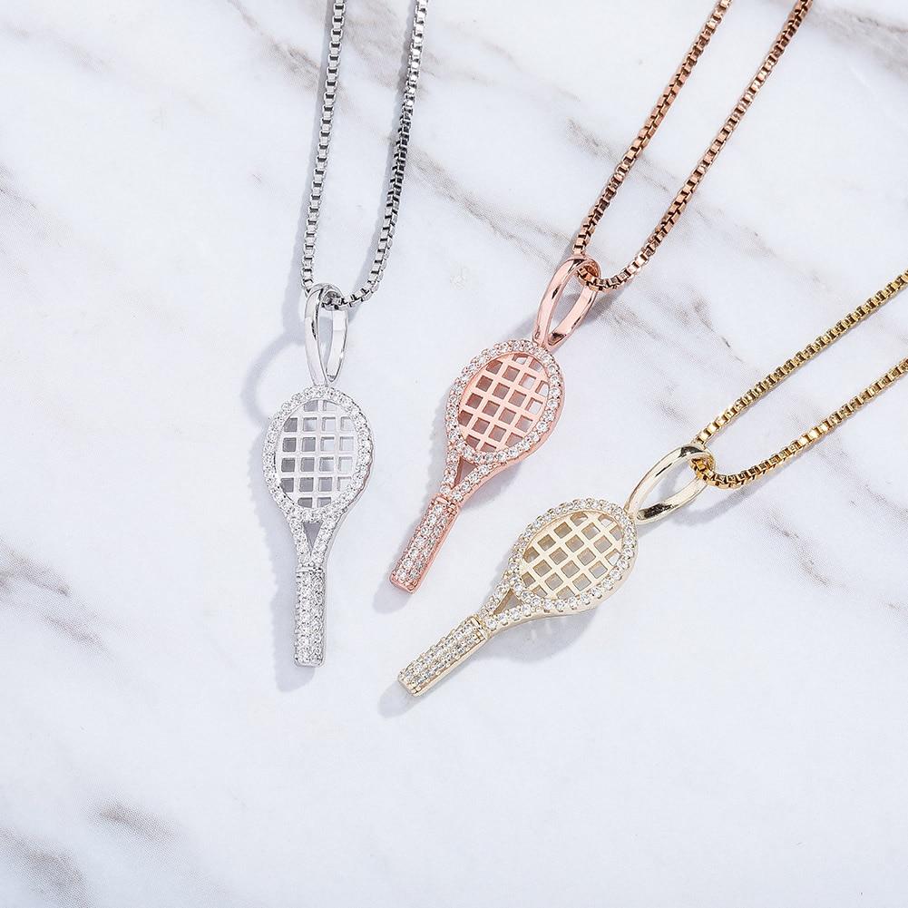 Tennis Racket Pendant 14K x Sterling Silver - ICECI
