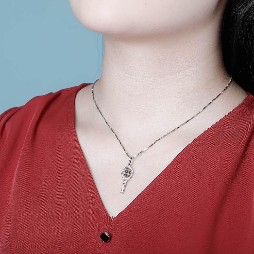 Tennis Racket Pendant 14K x Sterling Silver - ICECI