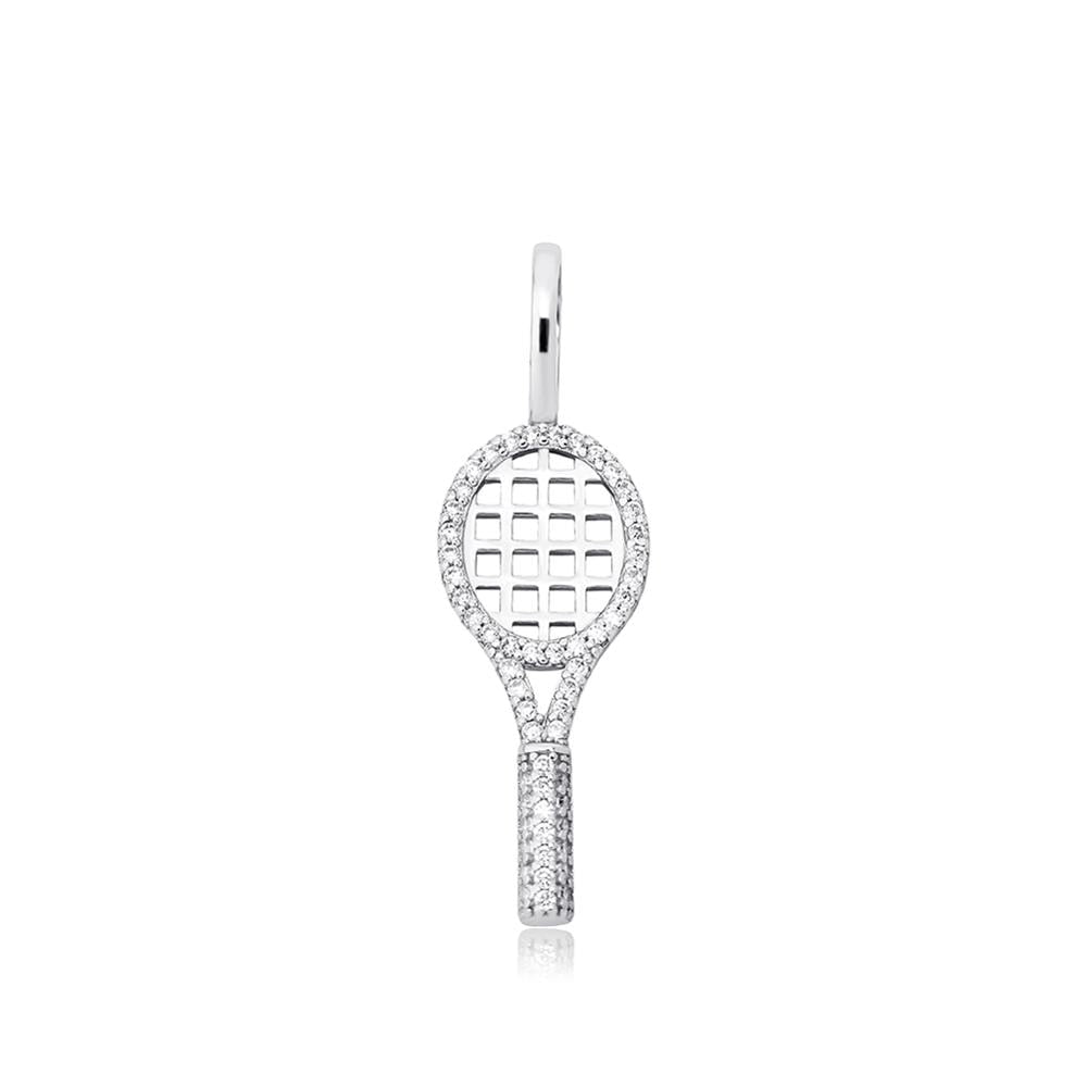Tennis Racket Pendant 14K x Sterling Silver - ICECI