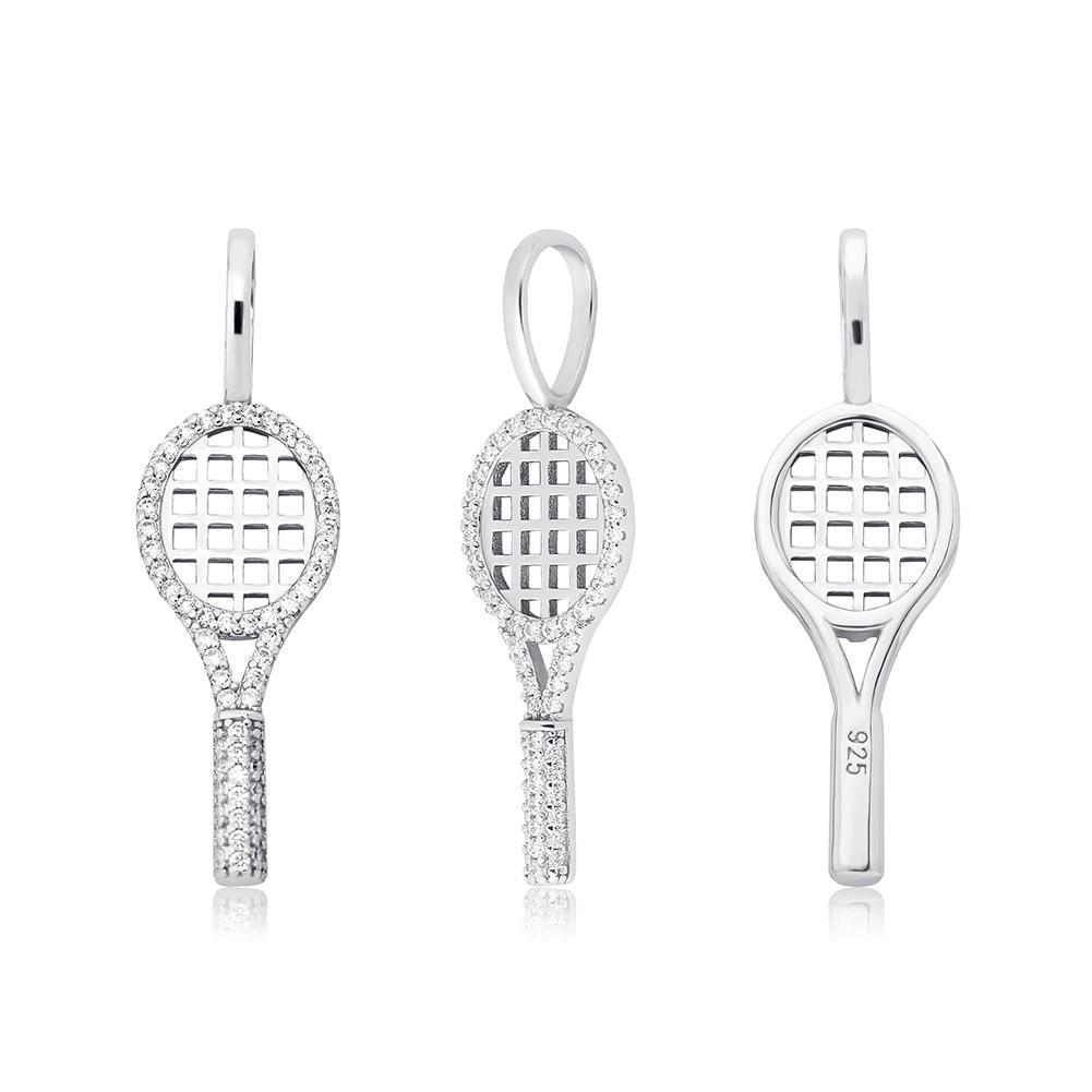Tennis Racket Pendant 14K x Sterling Silver - ICECI