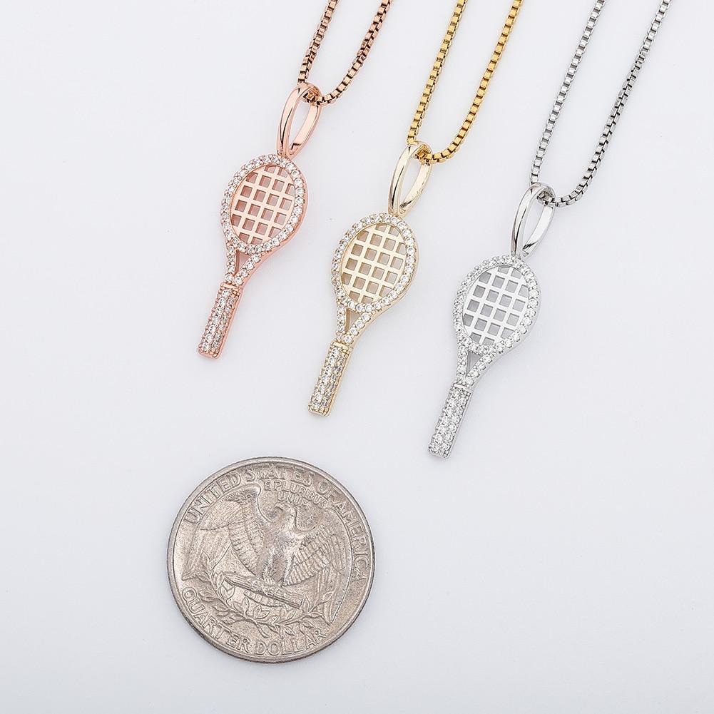 Tennis Racket Pendant 14K x Sterling Silver - ICECI