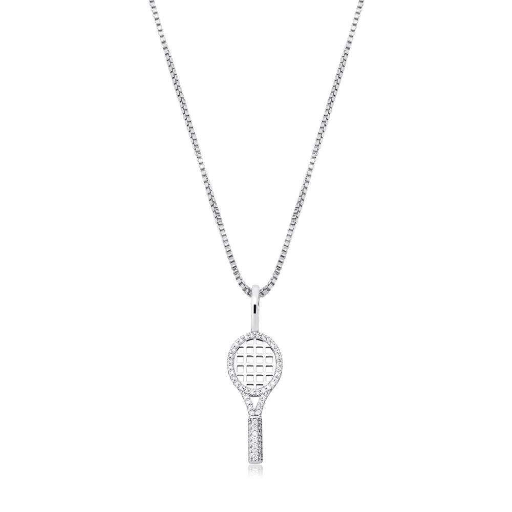 Tennis Racket Pendant 14K x Sterling Silver - ICECI