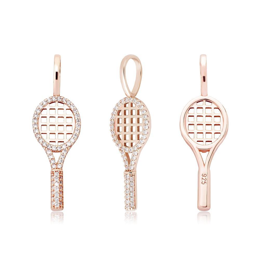 Tennis Racket Pendant 14K x Sterling Silver - ICECI