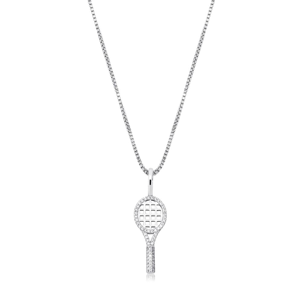 Tennis Racket Pendant 14K x Sterling Silver - ICECI