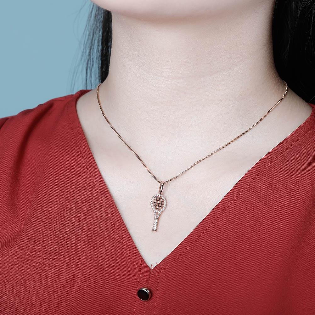 Tennis Racket Pendant 14K x Sterling Silver - ICECI