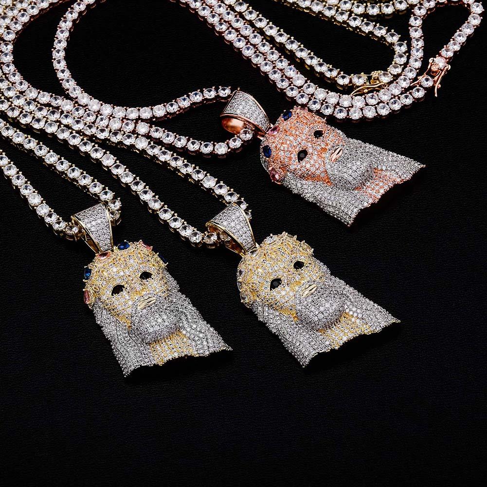 Two - Tone Jesus Pendant 14K - ICECI