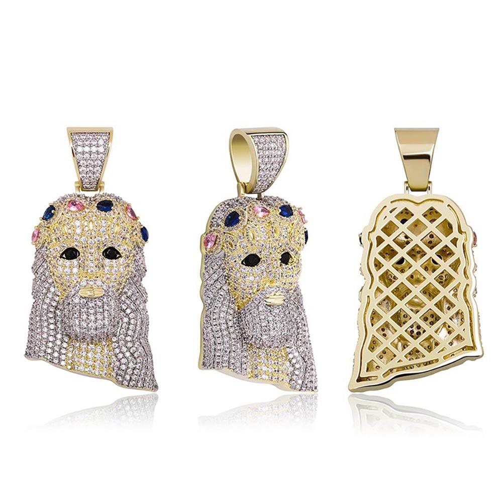 Two - Tone Jesus Pendant 14K - ICECI