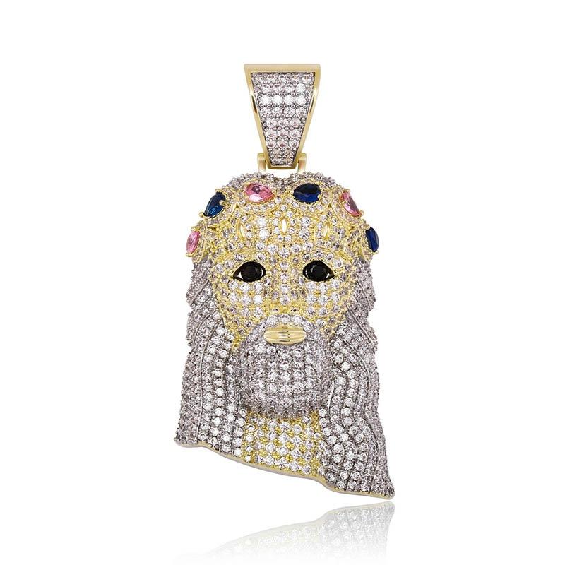 Two - Tone Jesus Pendant 14K - ICECI