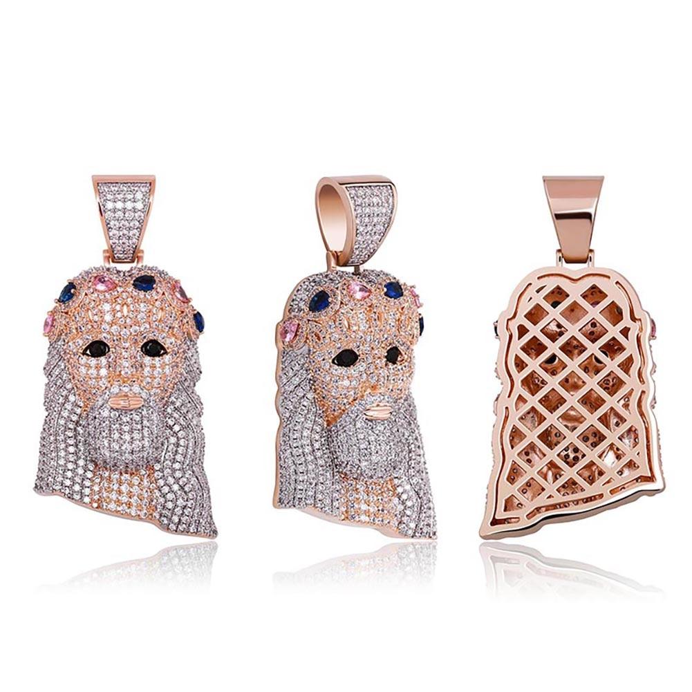 Two - Tone Jesus Pendant 14K - ICECI