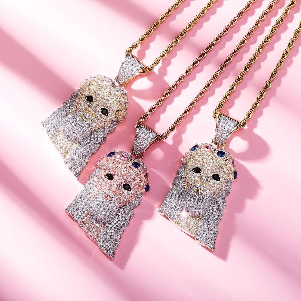 Two - Tone Jesus Pendant 14K - ICECI