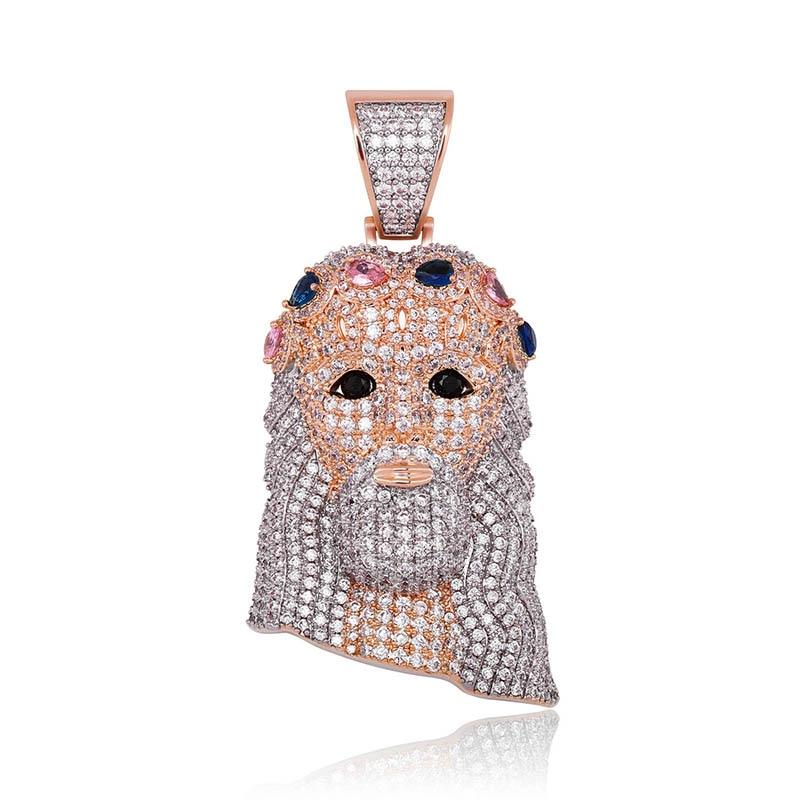 Two - Tone Jesus Pendant 14K - ICECI