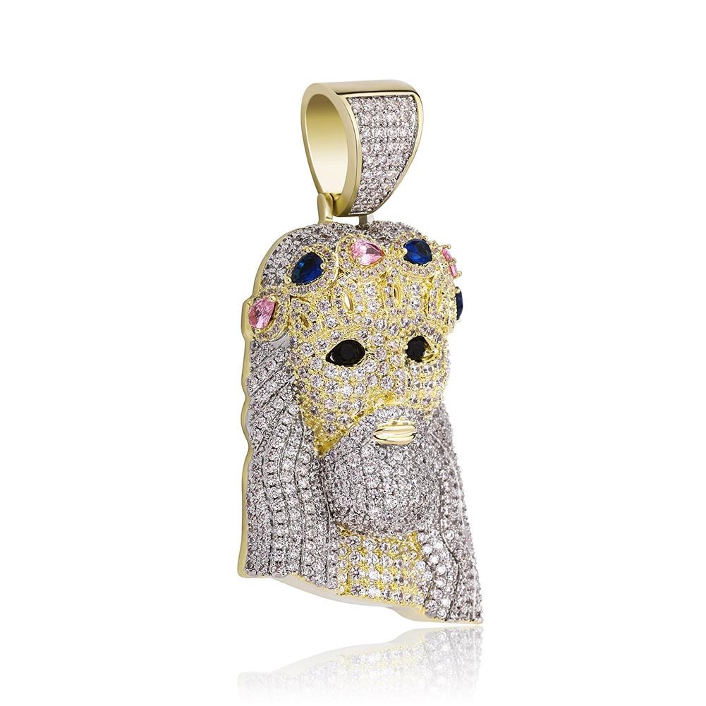 Two - Tone Jesus Pendant 14K - ICECI
