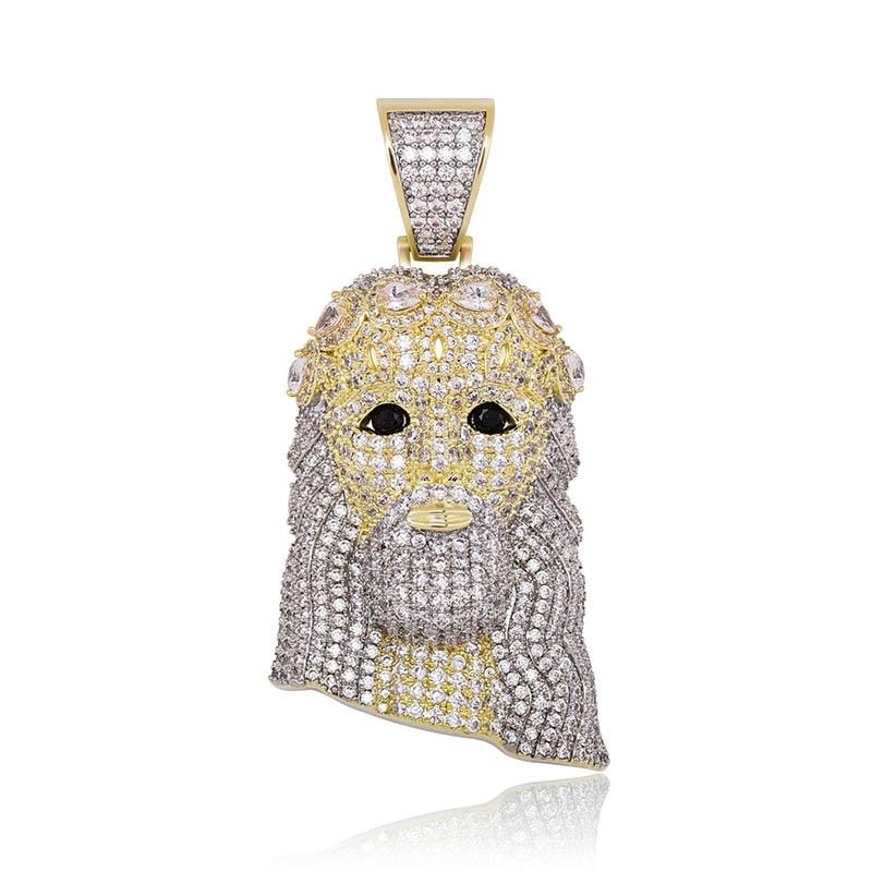 Two - Tone Jesus Pendant 14K - ICECI