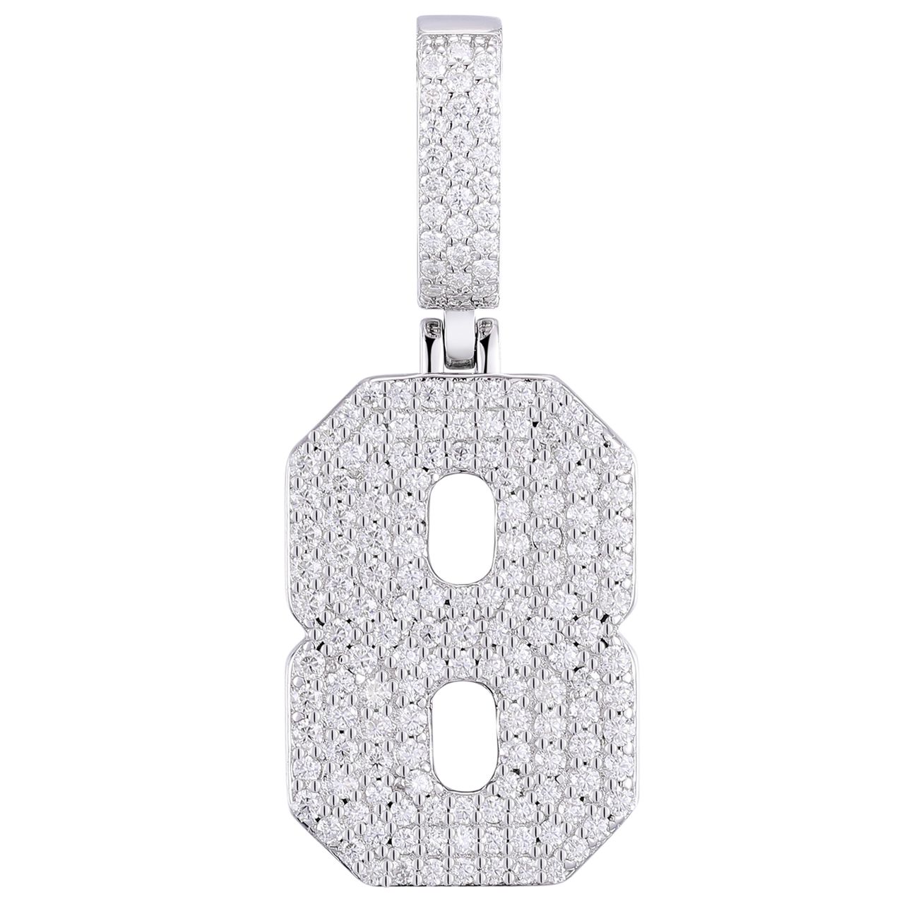 Varsity Number Pendant 18K x Moissanite - ICECI