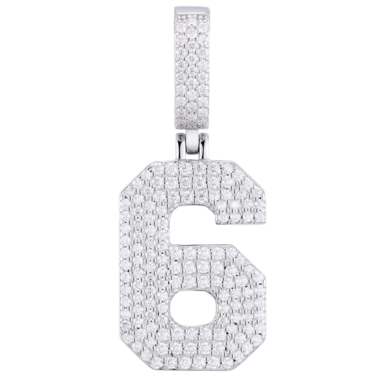 Varsity Number Pendant 18K x Moissanite - ICECI