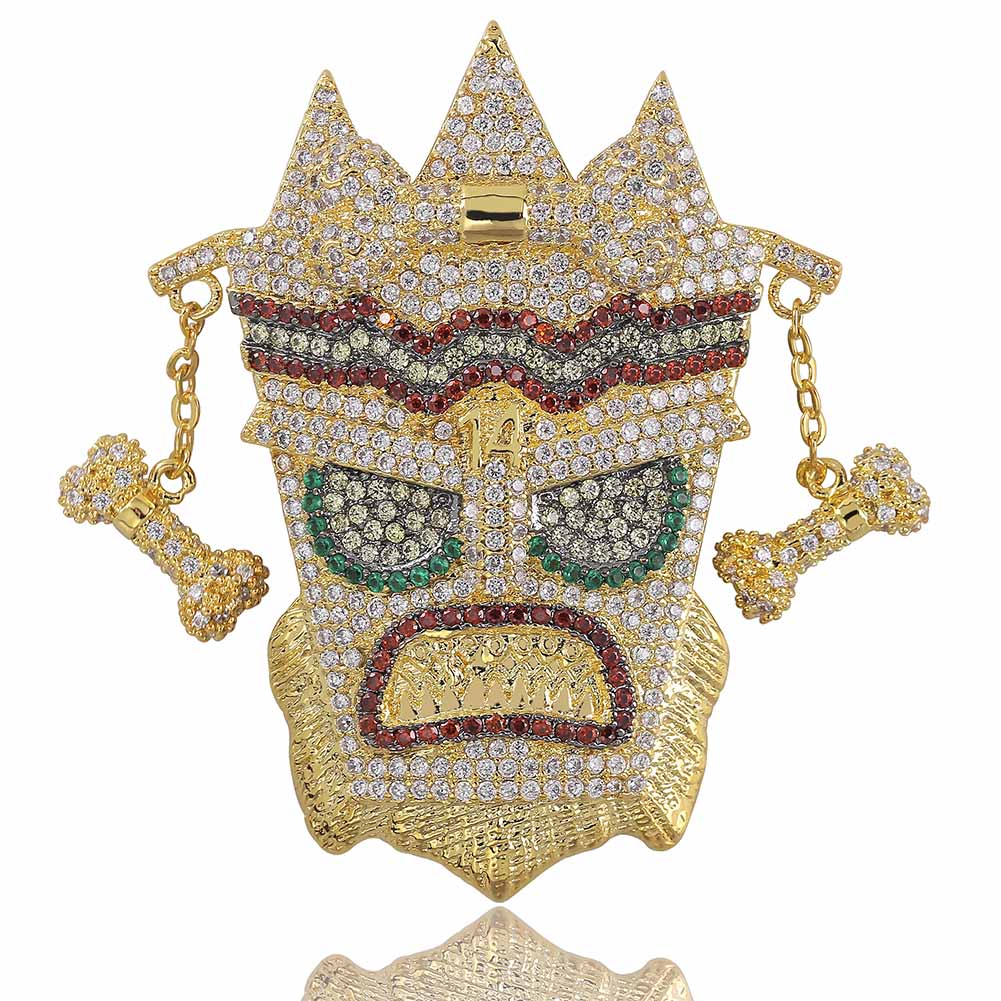 Voodoo Mask Spirit Pendant 14K - ICECI