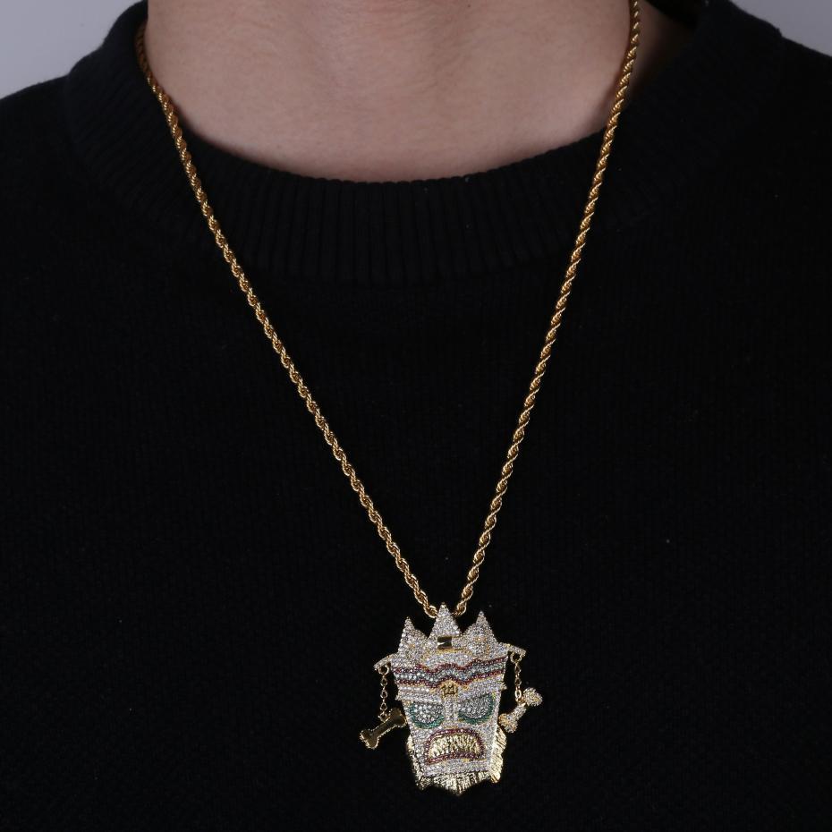 Voodoo Mask Spirit Pendant 14K - ICECI
