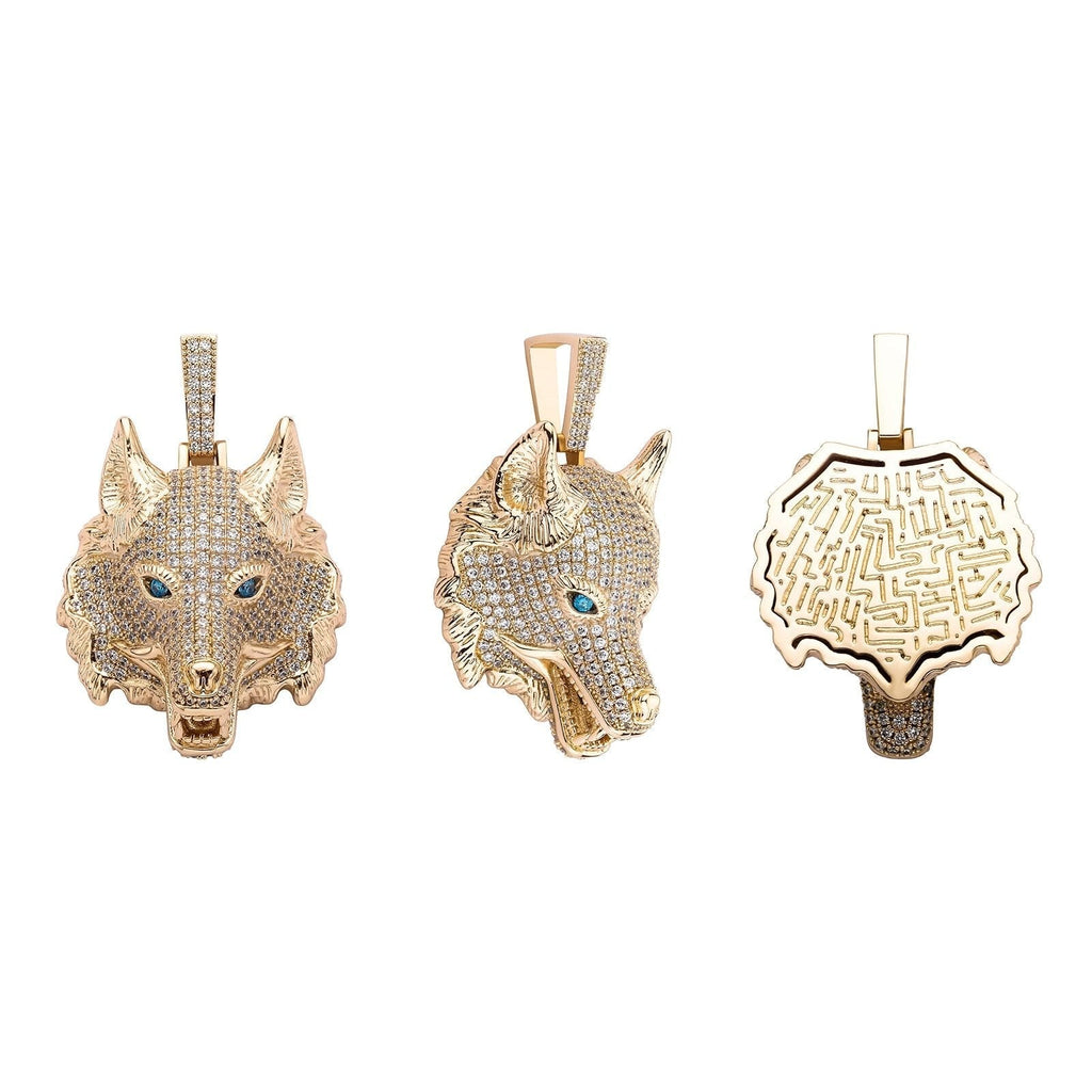 Wolf Head Pendant 14K - ICECI
