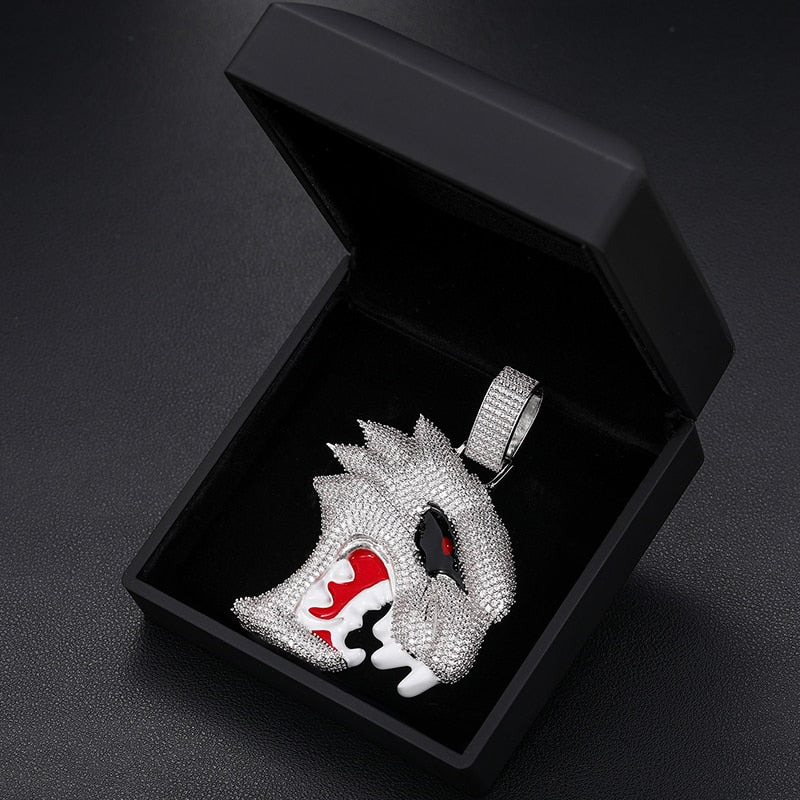 Wolf Head Pendant 18K x Moissanite - ICECI