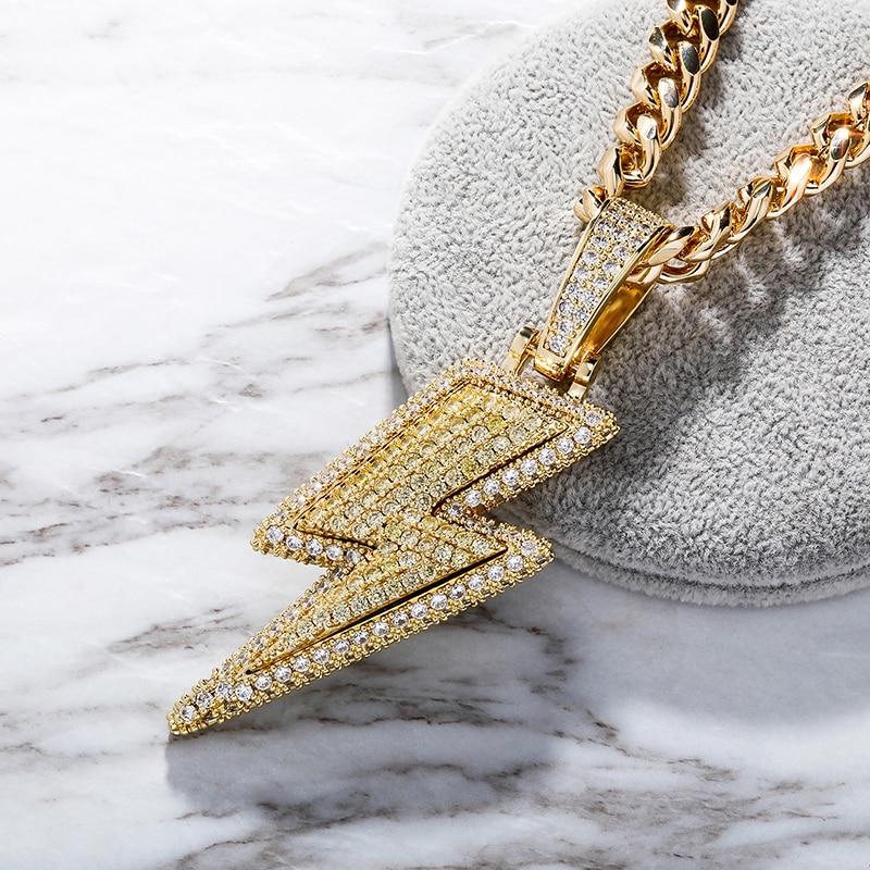 XL Lightning Bolt Pendant 14K - ICECI