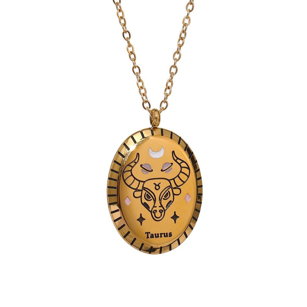 Zodiac Oval Pendant 18K - ICECI