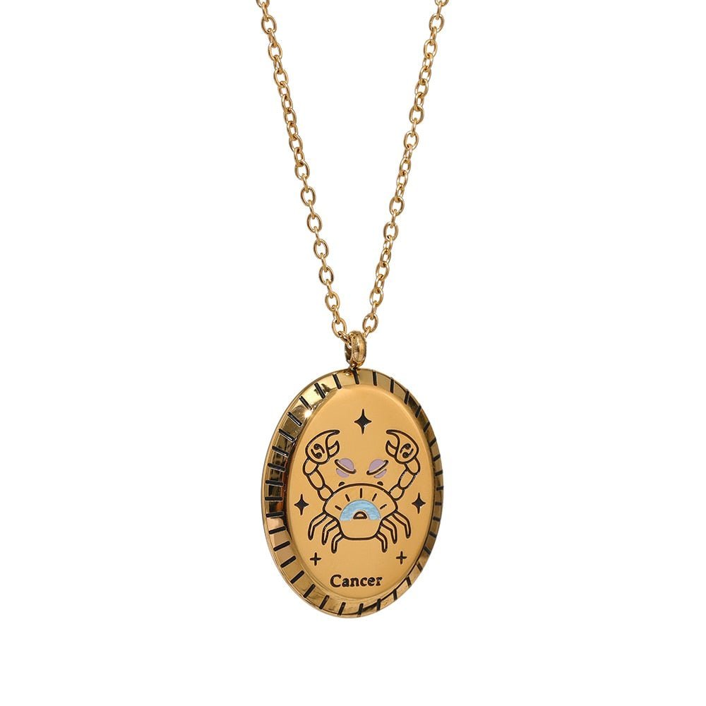 Zodiac Oval Pendant 18K - ICECI