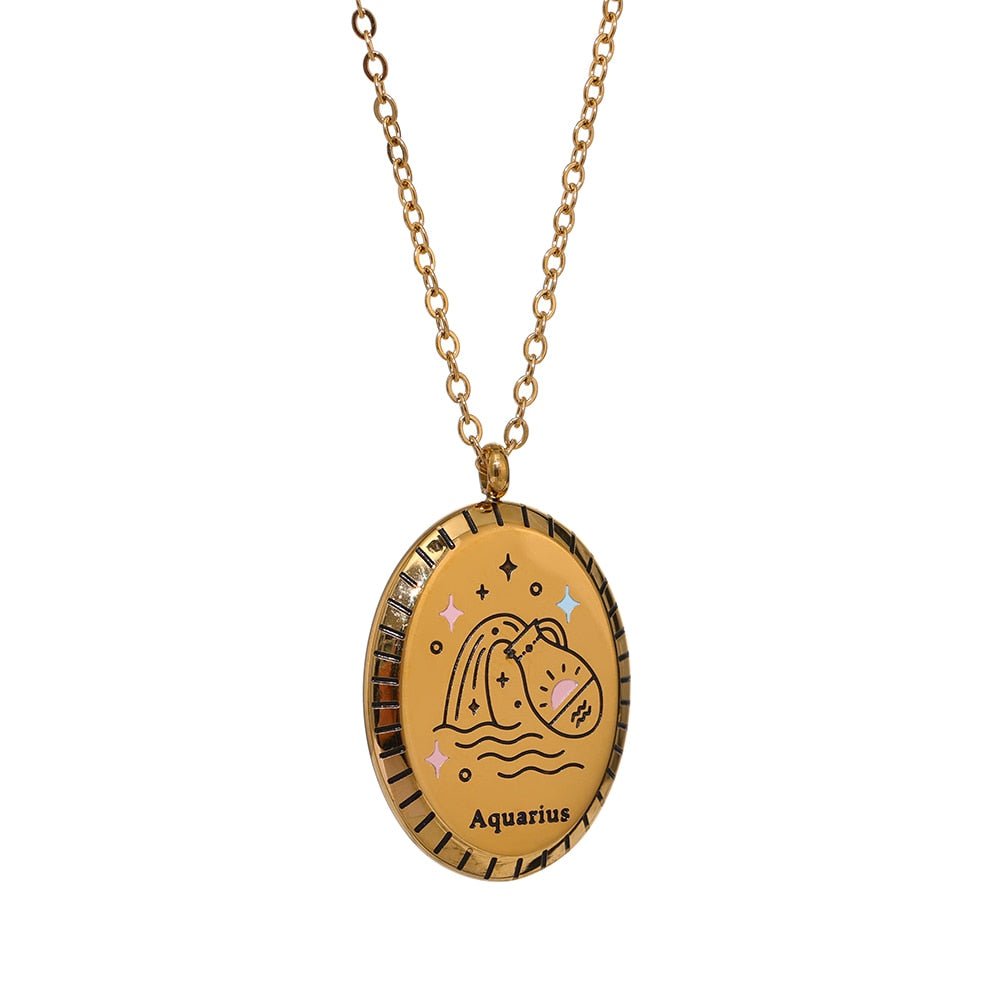 Zodiac Oval Pendant 18K - ICECI