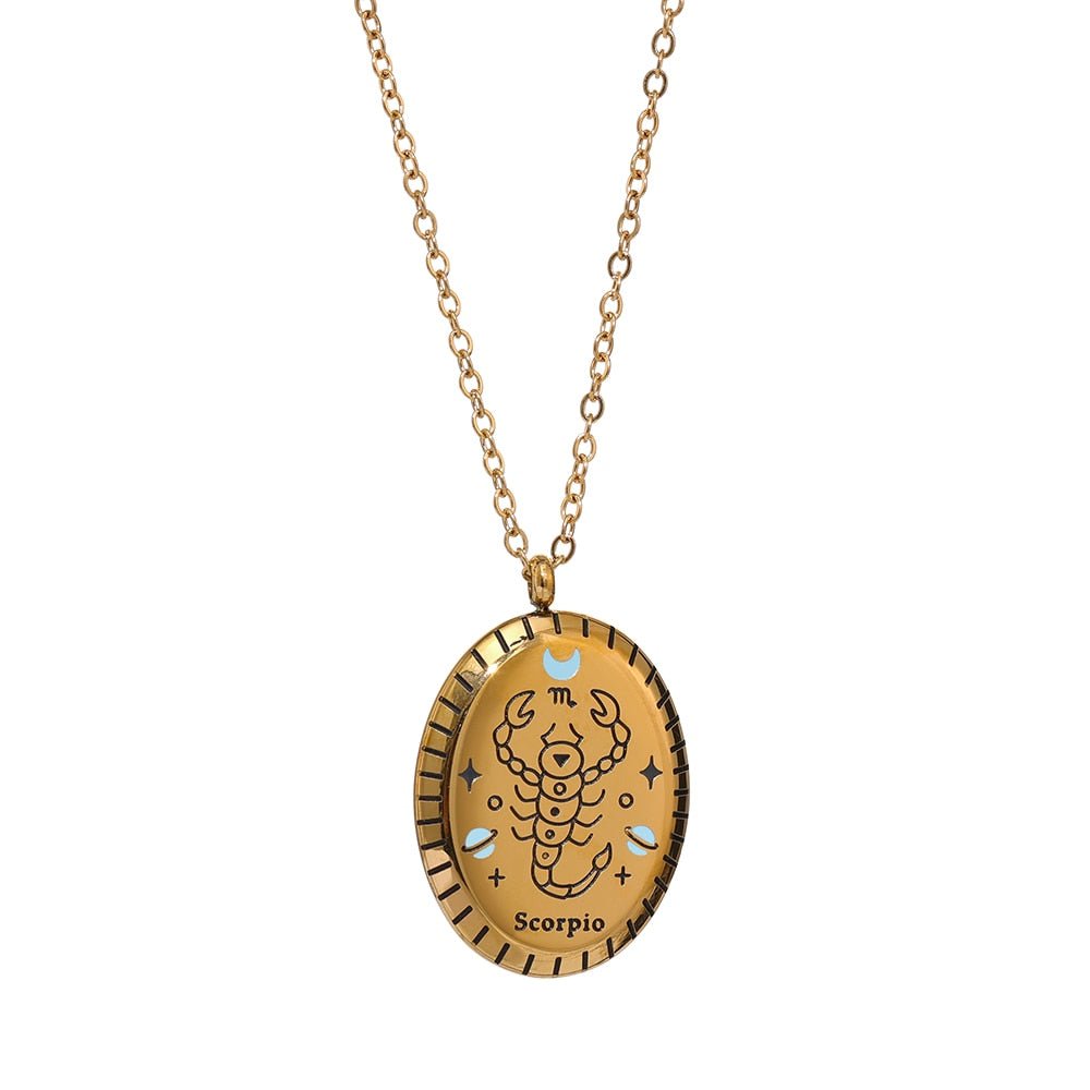 Zodiac Oval Pendant 18K - ICECI