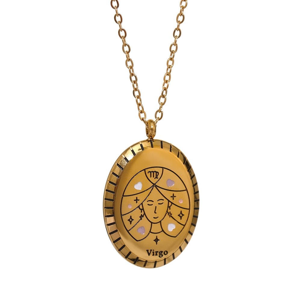 Zodiac Oval Pendant 18K - ICECI