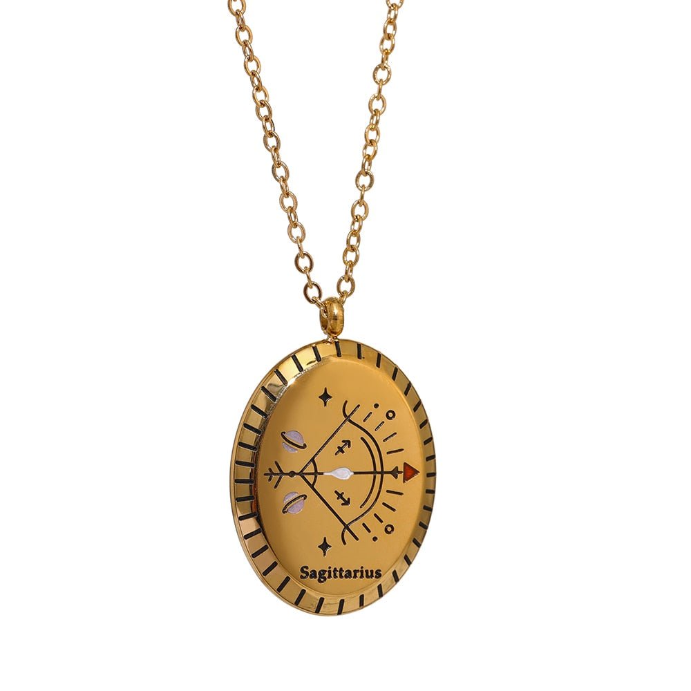 Zodiac Oval Pendant 18K - ICECI