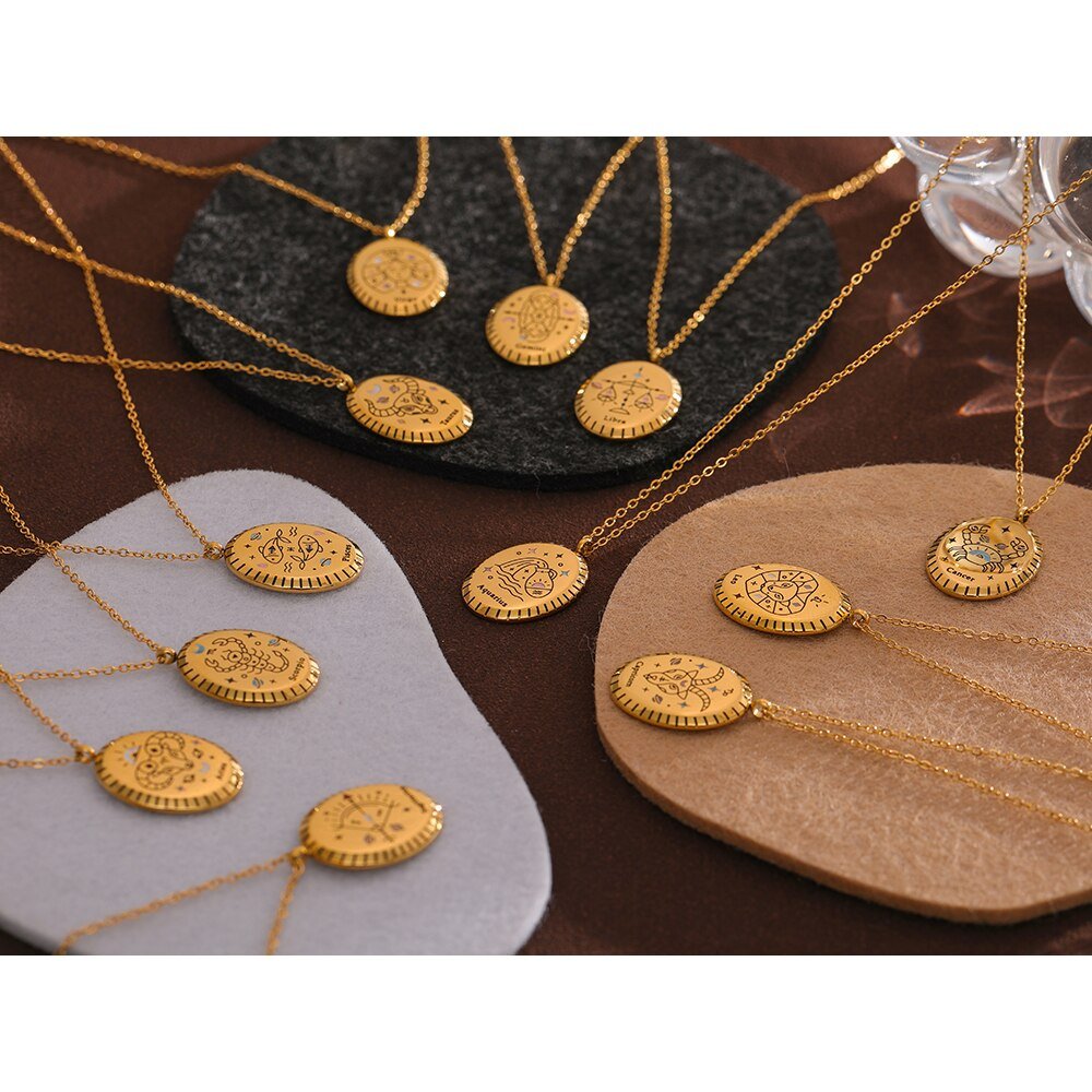 Zodiac Oval Pendant 18K - ICECI