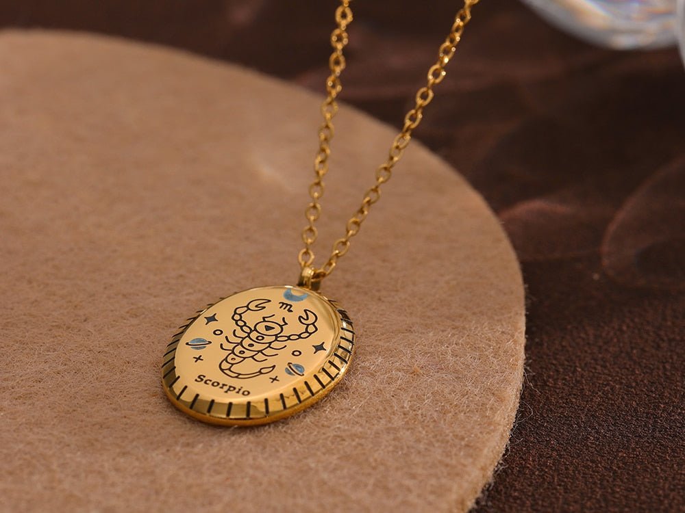 Zodiac Oval Pendant 18K - ICECI