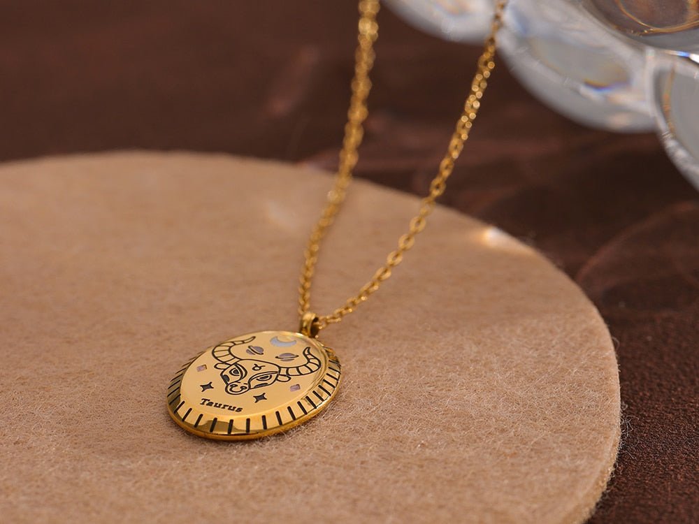 Zodiac Oval Pendant 18K - ICECI